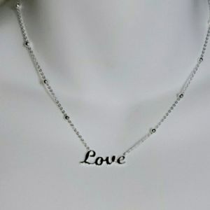 Argento Vivo Sterling "Love" Necklace